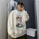 Tom and Jerry Hoodie Sweater Men's Trendy Spring and Autumn round Neck Top