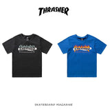 Thrasher T Shirt Flame Color Matching Short Sleeve T-shirt