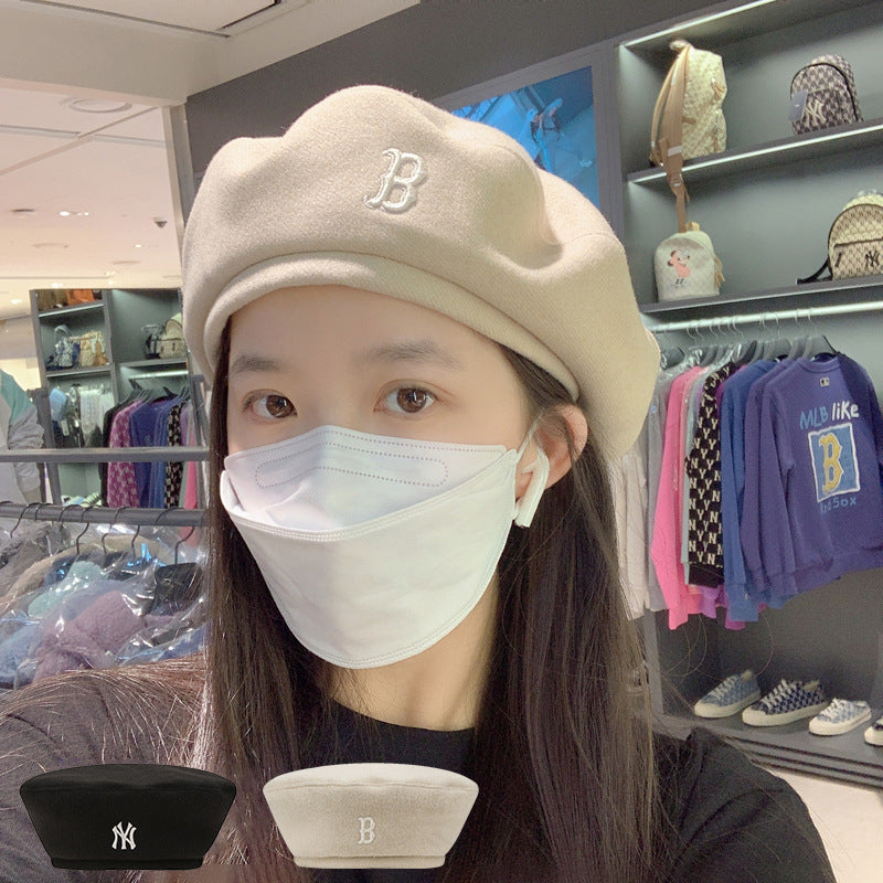 Yankee and Dogers Baseball Cap Winter Hat Autumn and Winter New Style Beret Embroidery Painter Cap