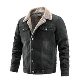 Denim Shirts Fall/Winter Jacket Fleece-Lined Casual