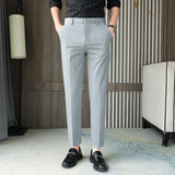 Men Trousers Suit Pants Men's Solid Color Simple