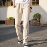 Linen Pants Straight Leg Pants Spring Summer Casual Pants Trendy Loose Straight