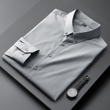 Men's Shirt Long-Sleeved Shirt Men's Dark Striped Casual Shirt