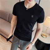 Men Short Sleeve T-Shirt V-neck