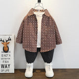 Toddler Boys Sweater Boys' Spring And Autumn Small Plaid Shirt