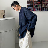 Denim Shirts Men's Spring and Autumn Loose Long Sleeve Shirt Coat