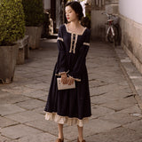 Vintage Empire Waist Dress Spring and Autumn Dress