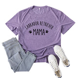 Boy Mama T Shirts Labrador Retriever Mama Letter Print Short-Sleeve T-shirt