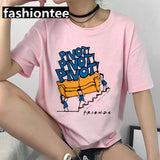 Friends Joey T Shirt Friends Pink Casual Loose-Fitting T-shirt