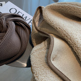 Beth Dutton Outfits Khaki round Neck Lamb Wool Coat Autumn Winter Berber Fleece Top