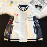 Corduroy Patch Jacket Corduroy Baseball Uniform Jacket Loose