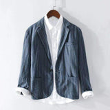 Mens Linen Suits Linen Suit Men's Spring Retro Distressed Coat