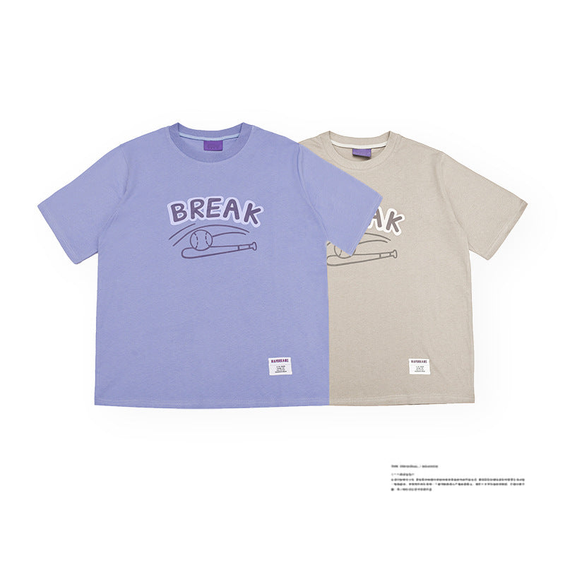 Baseball T Shirt Summer Fashion Brand Baseball Letter Printed round Neck Short Sleeve T-shirt Male Half Sleeve Top