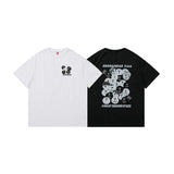 Men T Shirt Summer Casual Tops Men's Clothes Summer Wear National Fashion Boys round Neck Short Sleeve Casual Loose Smiley Printed T-shirt