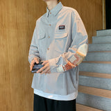 Corduroy Patch Jacket Autumn Corduroy Shirt Men's Baggy Coat Clothes