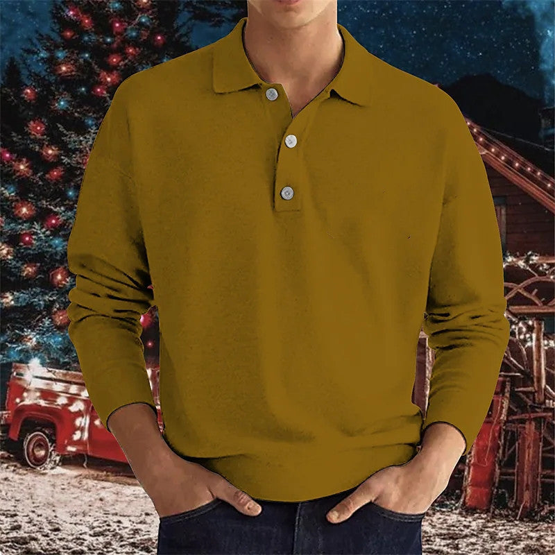 Polo Shirts Autumn and Winter Polo Shirt Long Sleeve Men