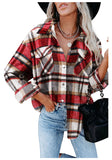 Beth Dutton Outfits Autumn and Winter Loose Woolen Plaid Long Sleeve Shirt Breasted Coat
