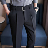 Men Trousers Casual Cropped Pants