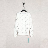 Off White Long Sleeve Round Neck Sweater Autumn And Winter Printed Pattern Crew Neck Pullover Sweatshirt