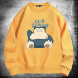 Men and Women Pokemon Pikachu Hoodie Pokémon Snorlax round Neck Sweater