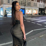 Sexy Summer Women's Backless Strap Hip-Wrapped Mid-Length Dress Dress for Women
