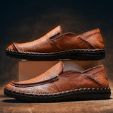 Loafers for Men Autumn Men Outdoor Casual Shoes First Layer Cowhide Middle-Aged and Elderly People's Shoes