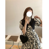 Black and White Dress French Black and White Printed Floral Dress