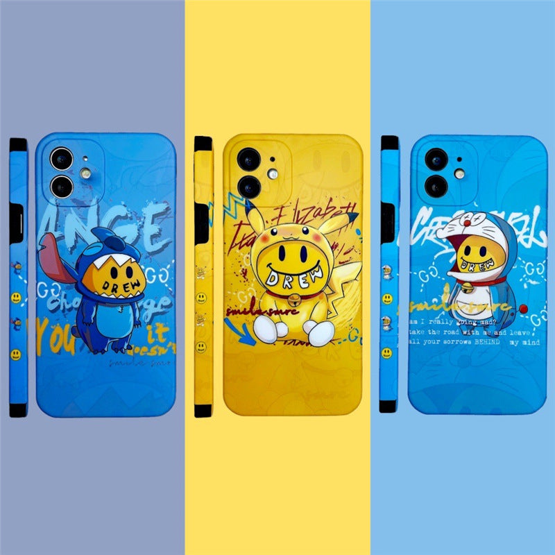 justin b drew phone case Drew Smiley Face Iphone12pro Phone Case Xr Personality Couple XS Max Apple 11