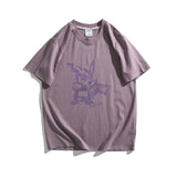 Men 'S T-shirt Summer Round Neck Cartoon Cartoon Pattern Printed Blue Short-Sleeved T-shirt Men 'S Cotton Half Sleeve