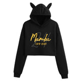 In Memory of Kobe Hoodie Kobe Peripheral Printing Casual Women Navel-Exposed Cat Ear Sweater