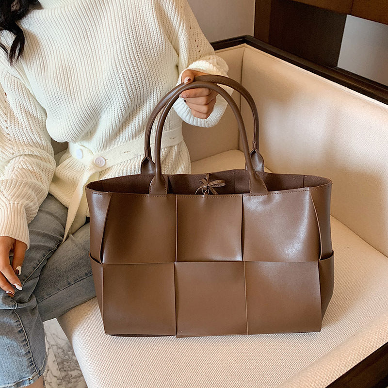 The Teacher Tote Shoulder Bag Large Capacity Woven Tote Bag Portable Women's Bag