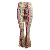 Women Bohemian Pants Printed Flared Leggings