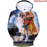 Back to the Future Costume Printed Sweater Spring and Autumn plus Velvet Full Color Hoodie Casual Top