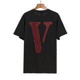Vlone Men and Women Couple Personality Fashion plus Size Retro Sports Short Sleeve Tshirt