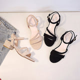Nude Chunky Heel Sandals