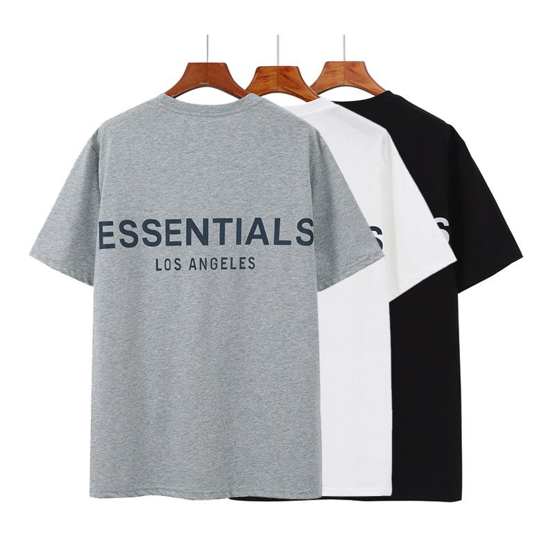 Fog Essentials Tshirts Fear Of God Essentials Double Line Reflective Letter Short Sleeve T-shirt Men and Women Fog High Street