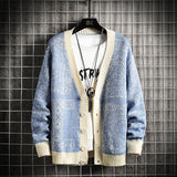 Men's Sweater Knitted Cardigan plus Size Sweater Cotton Knitwear