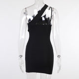 Emily Ratajkowski Dress Slant Shoulder Sexy Solid Color Slim Temperament Dress