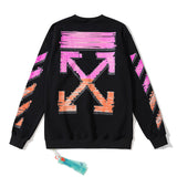 Off White Sweatshirts Long Sleeve round Neck Neck Sweater Autumn and Winter Pink Gradient Arrow Pattern round Neck Pullover Terry Sweater