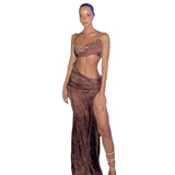 Music Festivals Rave Outfits Dress Sexy Backless Slit Sheath Slim Dress