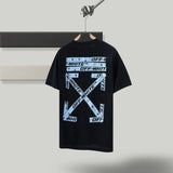 Off White T Shirt Ow Men's  Owt Women's ShortSleeved Cotton Back Arrow Round Neck Loose Tshirt