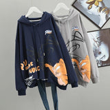 Tom and Jerry Hoodie plus Size Sweater Women's Autumn and Winter Loose Coat