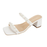 Nude Block Heel Sandals High Heel
