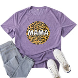 Boy Mama T Shirt Leopard Mama Pattern Printed T-shirt