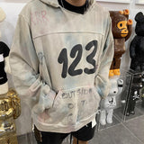 Rrr123 Hoodie Joint Name Fog Loose Hooded Sweater Distressed Contrast Color