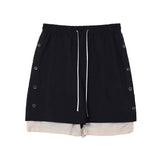 Men's T Shirt Summer Casual Tops Casual Shorts Men Fashion Brands Color Contrast Patchwork Fifth Pants Street Trend Loose Middle Pants