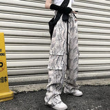 Harajuku Clothing Men Classic Retro Pants Straight Leg Pant Summer Vintage Printed Cargo Pants Men & Women Trendy Casual Pants Trousers