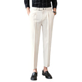 Men Trousers Slim Fit Casual Suit Pants