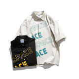 Men T Shirt Summer Casual Tops Men's Clothes Summer Wear National Fashion Boys Lapel Shirt Casual Loose Letters Full Printed Shirt Fashion