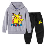 Children Pokemon Pikachu Hoodie & Pant Set Sweater Set Two-Piece Cotton Trendy